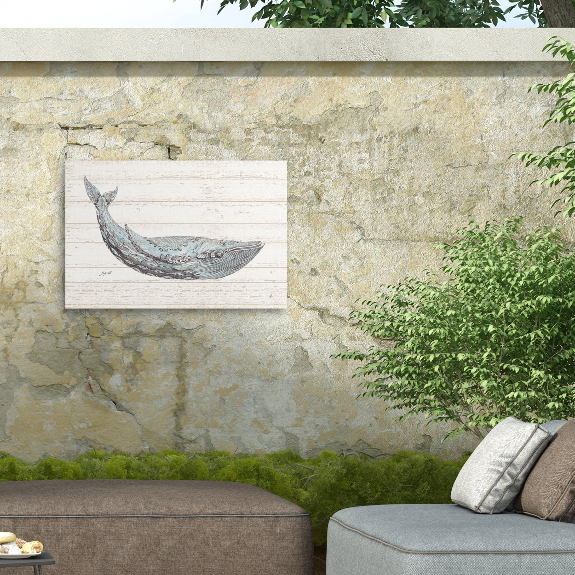 Daphne Brissonnet 'Underwater Life I Blue' Outdoor Canvas 22x32