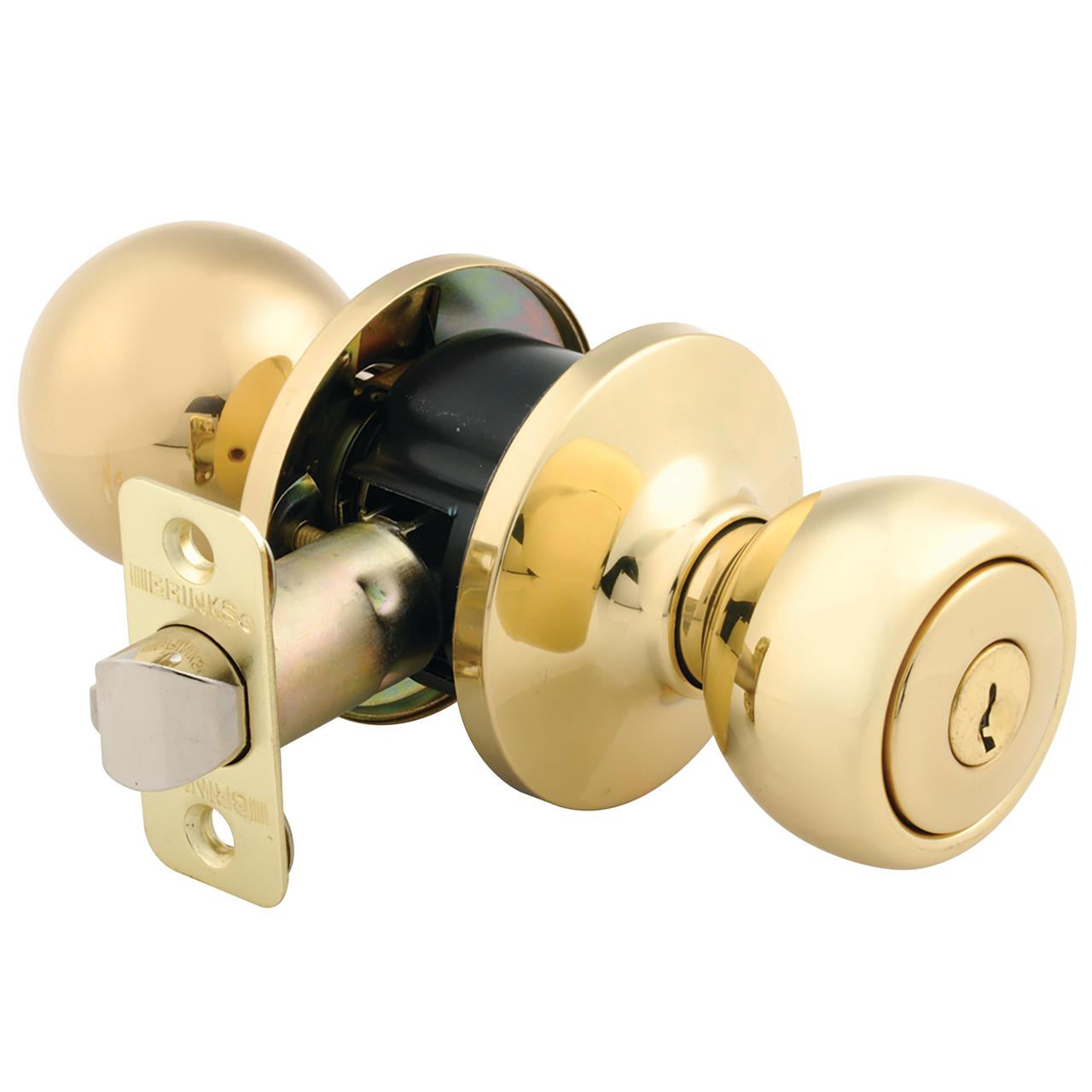 Polished Brass Brinks 2108-105 Ball Style Keyed Alike Entry Knob and Deadbolt