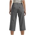 thumbnail image 3 of Comfy Shorts for Women Capris Pants Women Button Closure Casual Workwear Summer Daily Chino Cropped Pants with Pockets Dark Gray XL, 3 of 4
