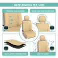 thumbnail image 4 of FH Group Deluxe Diamond Pattern Faux Leather Seat Cushions for Car Truck SUV Van - Beige Front Seats, 4 of 6