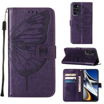 TECH CIRCLE for Motorola Moto G Stylus 5G (2022) Wallet Case, Embossed Butterfly PU Leather Credit Card Holder Slots Full Body Protection Kickstand Flip Folio Shockproof TPU Phone Cover,Purple