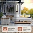 thumbnail image 3 of Jocisland Patio Furniture Sets, 5-Piece Wicker Sofa Set, with Outdoor Patio Cushions & 5.9" Wider Wood Armrest…, 3 of 7
