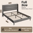 thumbnail image 3 of Frostbloom Full Size Linen Upholstered Platform Bed Frame with Wingback Headboard, No Box Spring Needed, Dark Gray, 3 of 8