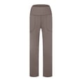 thumbnail image 3 of Pants for Women Solid Color High Waist Yoga Cropped Leggings Business Casual Pants, 3 of 4