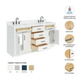 thumbnail image 2 of Ariel Hepburn 66 Inch Double Rectangle Sink Bathroom Vanity With Carrara White Quartz Countertop 1.5 Edge In White, 2 of 9