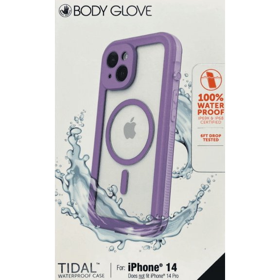 Body Glove Waterproof Slim Profile Cell Phone Case for Apple iPhone 14, Muted Lavender