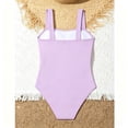 thumbnail image 2 of DAETIROS Girls One Piece Swimsuit Purple, Quick Dry Chlorine Resistant Bathing Suit for Kids, Fashion Swimwear with Side Cut Outs Sizes 8-12, Purple 9 Years, 2 of 5