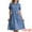 Light Blue, variant on DARING DIVA Denim Collared Short Sleeve A-Line Midi Dress XS Blue