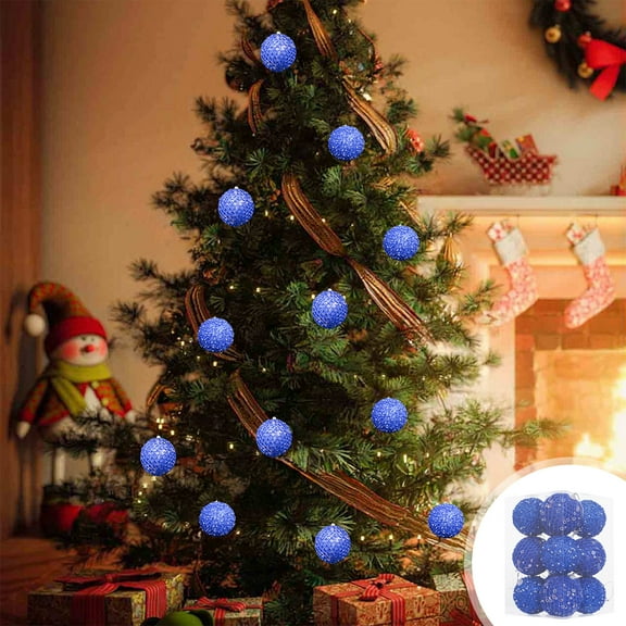 Neoyler 12 Pack Christmas Ornaments Indoor Decorations with Soft Flocked Texture for Modern Holiday Decorin Home and Parties Unique Semi Handmade Design Enhancing Festive Ambience 3.1in Blue