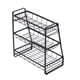 thumbnail image 5 of Estantes de almacenamiento de cocina, estante para especias, 3 capas, fondo plano, desmontable, montado en la pared, almacenamiento de cocina, negro, 5 of 14