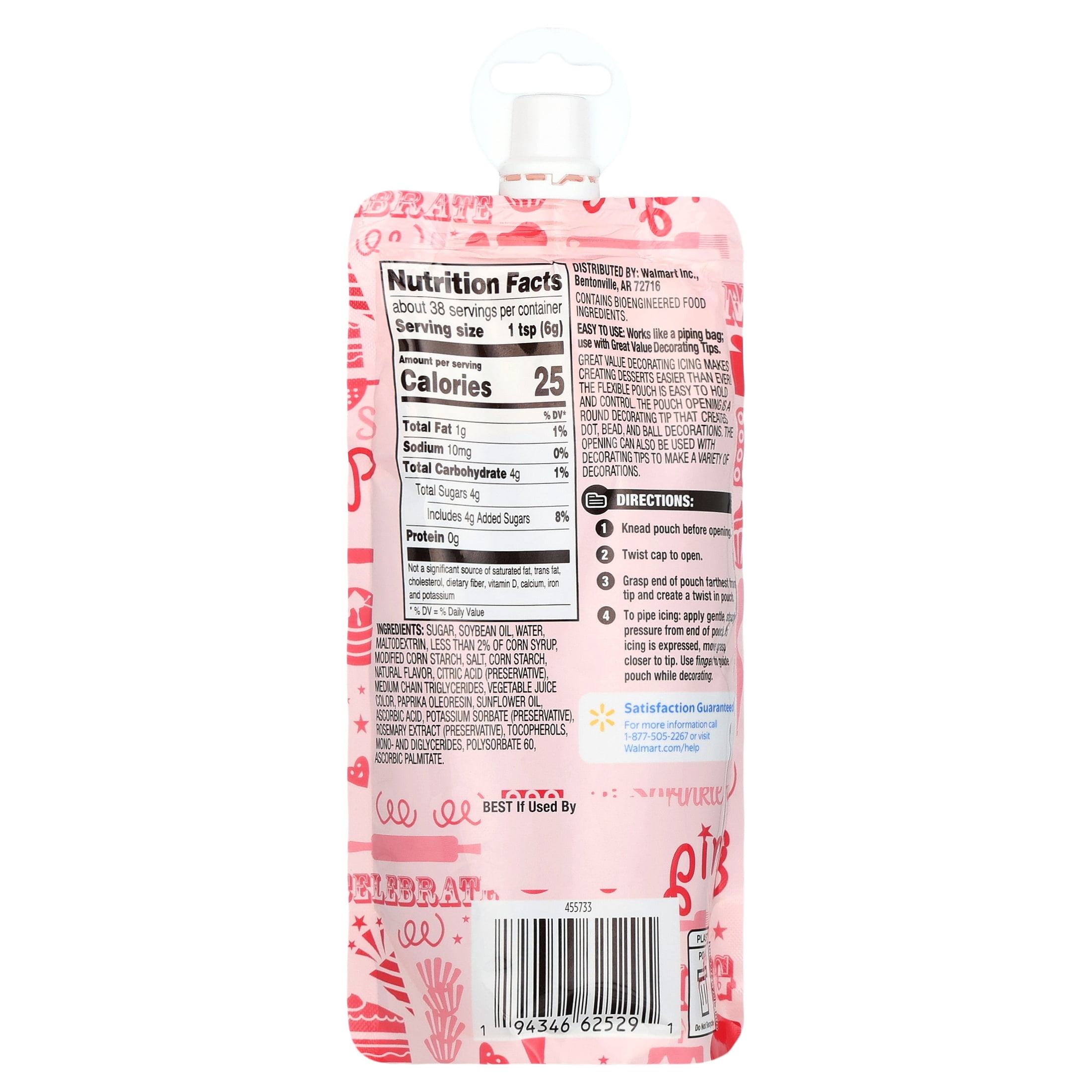 Great Value Decorating Icing, Red, 8 oz