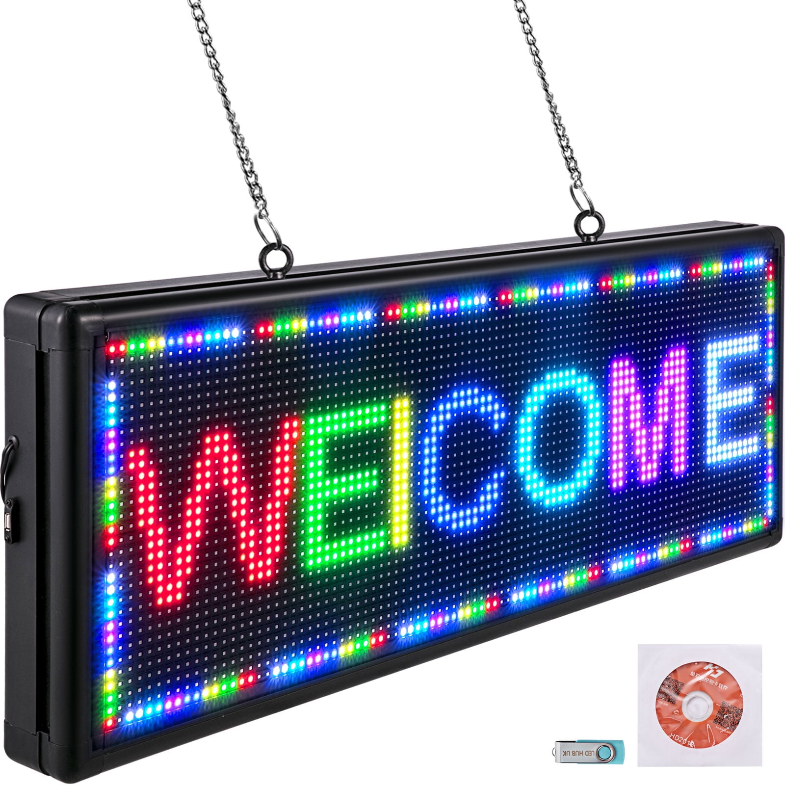 Details about   VEVOR 40"x15" LED Scrolling Sign P10 Programmable Yellow Message Board w/ Sling 