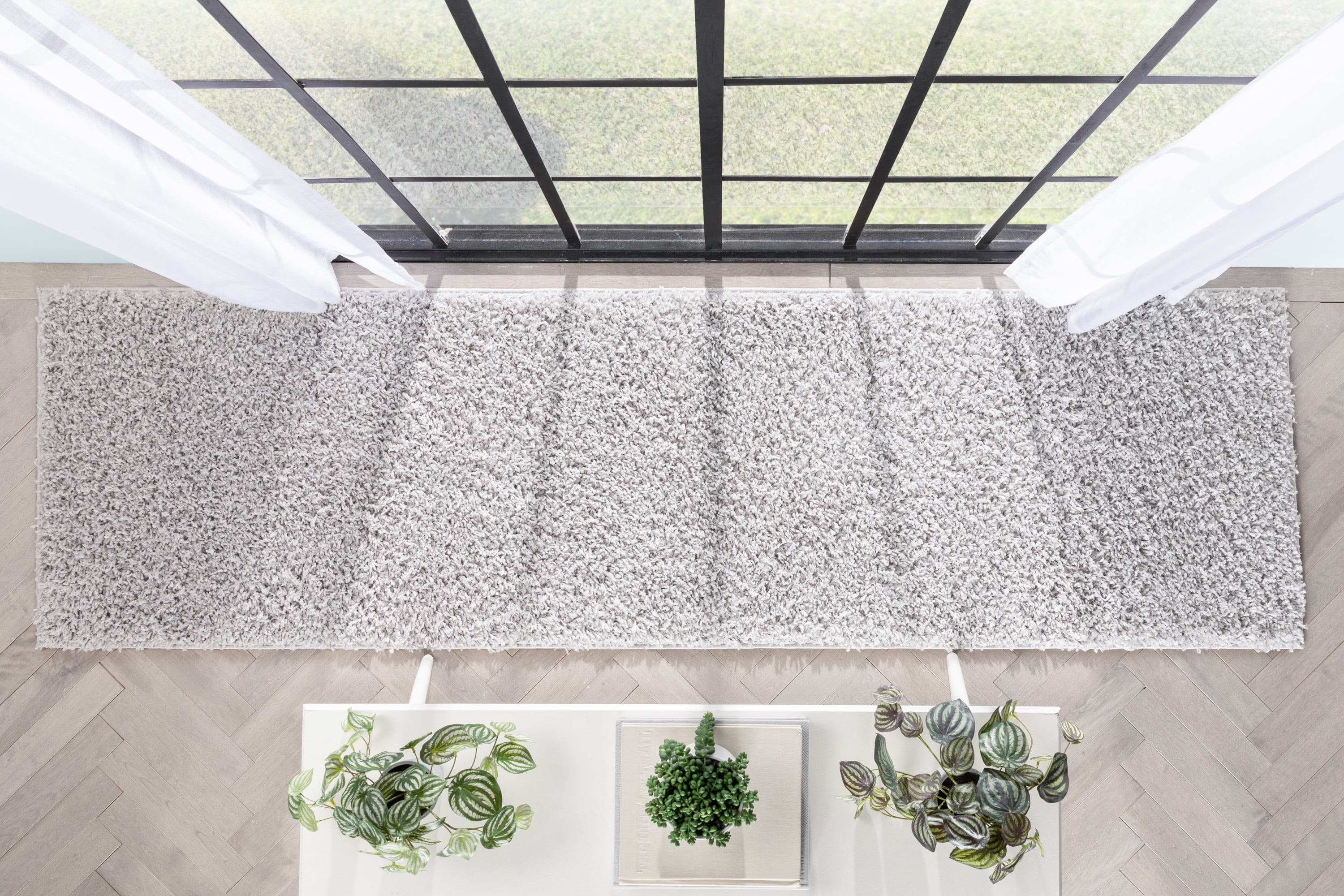 Well Woven Elle Basics | Emerson Shag Light Grey | Textured Runner Rug 3x10 (2'7" x 9'6")