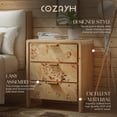 thumbnail image 2 of COZAYH Farmhouse 3 Drawer Home Bedroom Dresser with Burl Wood Finish, Natural, Set of 2, 2 of 12