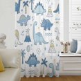 thumbnail image 6 of Blue Dinosaur Sheer Curtains 63 Inches Long, Stars Palm Trees Mountain Modern Art Light Filering Curtains, Breathable Simi Curtain Privacy Drapes for Living Room Bedroom Lightweight Window Treatment, 6 of 9