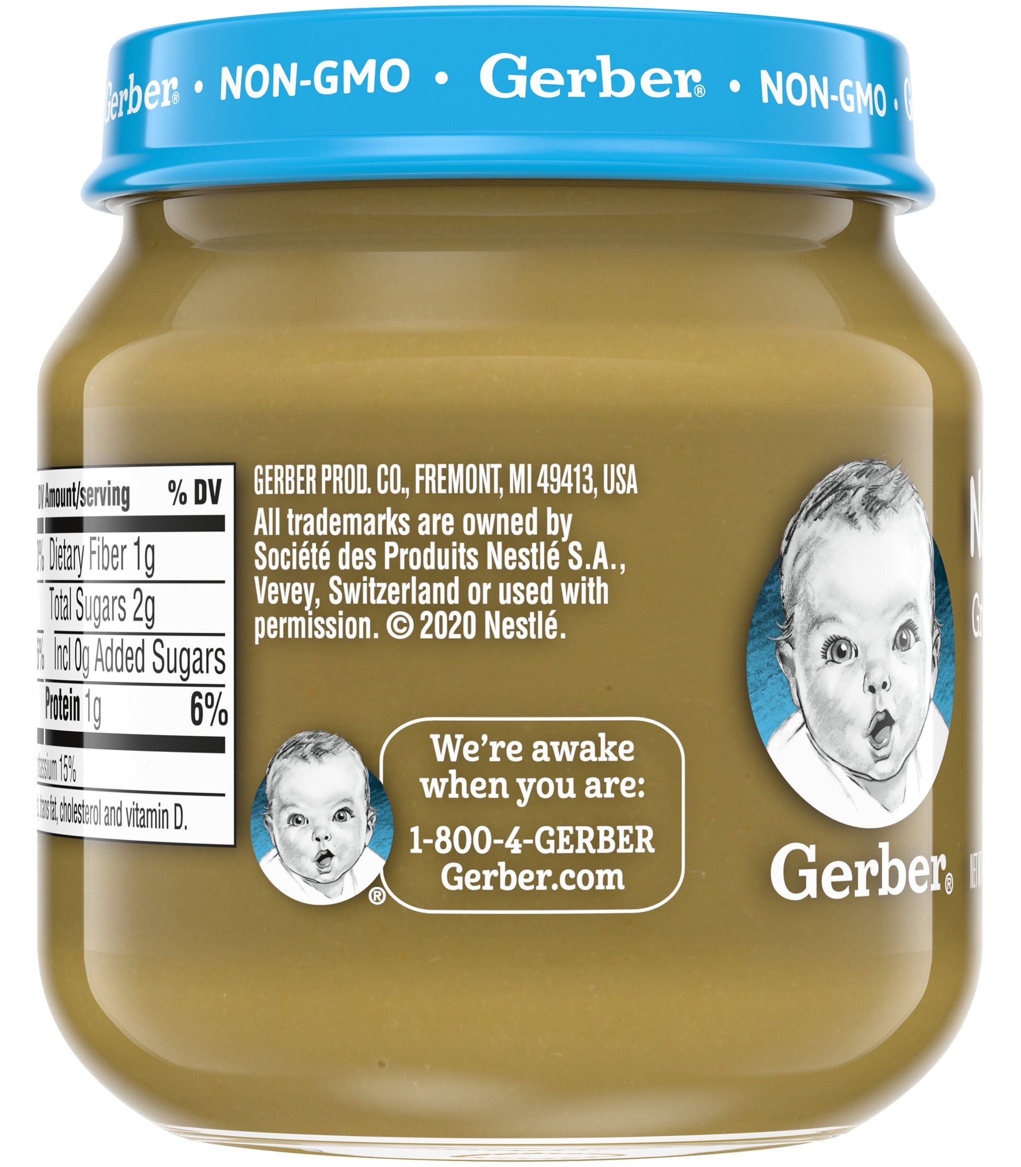Gerber Natural Stage 1 Baby Food, Green Bean, 4 oz Jar, 10 Pack