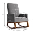 thumbnail image 2 of Topbuy Upholstered Armchair Rocking Chair High Back for Living Room Gray, 2 of 7