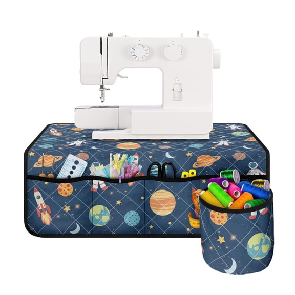 HELLHERO Space Adventure Sewing Machine Pad Fabric Polyester Easy to Carry Lightweight Storage Bag for Friend Family Present