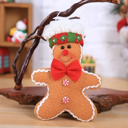 Gingerbread Man Decorations Christmas Christmas Decorate Gingerbread Man Ornament Plush Small Pendant Plush Toys ()