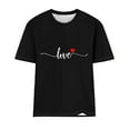 thumbnail image 4 of Fartey Womens Love Heart Graphic Tees Fashion Valentine's Day Short Sleeve Tops Soft Comfy Crewneck Casual T Shirts Loose Fit Holiday Blouses 2025 Black S-3XL, 4 of 4
