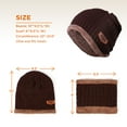 thumbnail image 2 of IPOW Winter Beanie Hat Scarf Set Warm Knit Hat Thick Knit Skull Cap For Men Women Kids (Coffee), 2 of 6