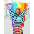 thumbnail image 4 of HDE Skirts for Women - Midi Skirt Skater Skirt Knee Length High Waist Fun Prints Rainbow L, 4 of 6