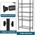 thumbnail image 6 of 6-Shelving Unit, Adjustable Wire Shelving, Metal Wire Shelf with Shelf Liners and Hooks for Kitchen, Closet, Bathroom, Laundry, Black,21" W x 11" D x 69" H, 6 of 15