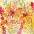 thumbnail image 2 of Dyer, Beverly 26x26 White Modern Wood Framed Museum Art Print Titled - Sunset Plumeria I, 2 of 4