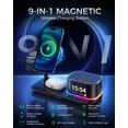 thumbnail image 4 of 5 in 1 Wireless Charging Station with Alarm Clock, Bluetooth Speaker & Ambient Light, 45W GaN Fast Charger Included, 25W Magnetic Charger for Phone Earbuds Watch, Office & Bedside and Travel, 4 of 8