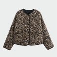 thumbnail image 5 of Women'S Oversized Print Quilted Puffer Jacket Casual Padded Coat Leopard Print M, 5 of 8