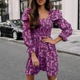 thumbnail image 1 of Qiopertar Mode Robe à Manches Longues Florale de Printemps/été pour Femmes en Solde à Moins de 5$ en Solde, 1 of 7