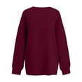 thumbnail image 6 of VISALY V Neck Pullover Sweater Tunic Sweatshirt Oversized Sweatshirt Casual Fleece Pullover Sweaters Cute Long Sleeve Shirts Tops Baggy Sweaters Basic Tops Athletic Sweatshirts Wine Xl, 6 of 6