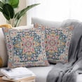 thumbnail image 3 of Outdoor Pillow Cover Boho Tribal Floral Pattern Set of 2 Waterproof Throw Pillowcases Vintage Ethnic Style Decorative Patio Furniture Pillows for Couch Garden Indoor & Outdoor Use, 3 of 9