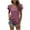 Burgundy, variant on Odeerbi Summer Peplum Tops for Women V-Neck Solid Color Short Sleeve Lapel Blouse Blue