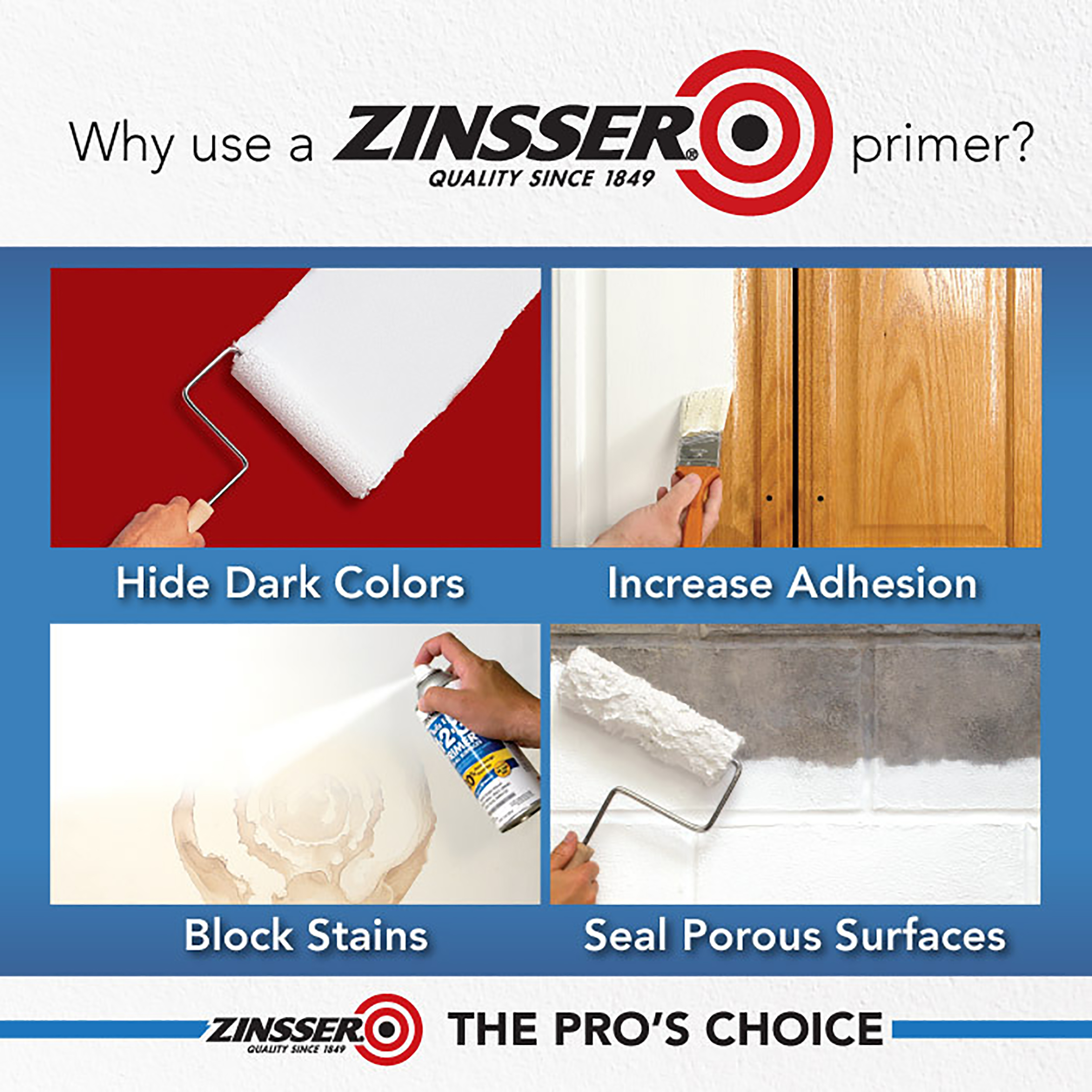 White, Zinsser Cover Stain Flat Oil-Based Interior and Exterior Primer and Sealer-3501, Gallon - image 5 of 11