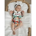 thumbnail image 3 of BemeyourBBs Thanksgiving Baby Girl Romper Plaid Embroidery Letters Turkey Bodysuit, 3 of 9