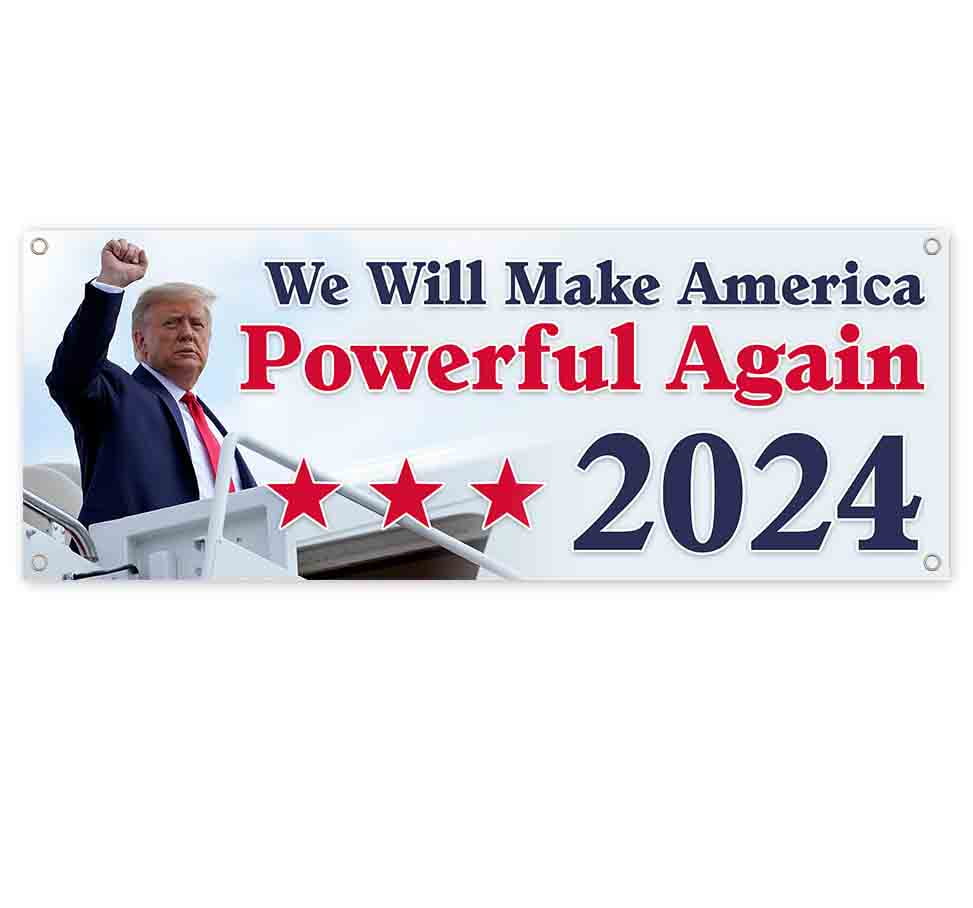 Non-Fabric Trump Make America Great Again 2024 13 oz Banner Heavy-Duty Vinyl Single-Sided with Metal Grommets 
