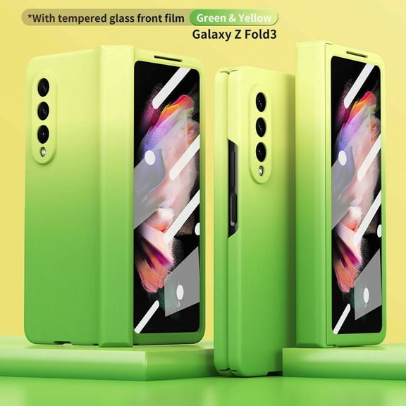 For Samsung Galaxy Z Fold 3 5G Hinge Protective Gradient Full Coverage Case Built in Screen Cover