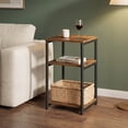 thumbnail image 6 of Nordic Hygge 2-Tier Industrial End Table, Rustic Brown and Ink Black, 6 of 8