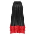 thumbnail image 4 of inlzdz Women Spanish Flamenco Dance Skirt Ruffle Trim Irregular Hem Big Swing Skirts for Tango Salsa Black XL, 4 of 4
