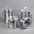 thumbnail image 3 of Creative Home Set of 4 Pieces Stainless Steel Canister Container Set with Air Tight Lid and Locking Clamp, Black, 3 of 3