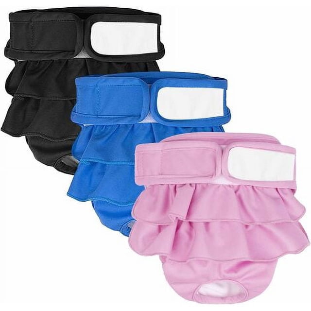 Pañales para Perros, Paquete de 3 Pañales Lavables para Perros, Pañales Lavables Reutilizables para Perros, Bragas para Perros, Servilletas Sanitarias para Perros para Diferentes Tipos de Perros