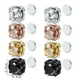 thumbnail image 3 of Yoursfs 4 Pairs Sets 6mm Stud Earrings Multipack Fashion Popular CZ Clip On Earrings for Women and Men Not Pierced, 3 of 4