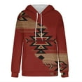 thumbnail image 4 of Womens Long Sleeve Tops Western Aztec Hoodie Ethnic Print Hoodie Pullover Cowgirl Rhombus Printed Hooded Sweatshirt Tops Womens Clothing Cheap, 4 of 5