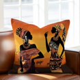 thumbnail image 2 of African Women Throw Pillow Cover Tribe Ethnic Style Cotton Linen Cushion Cover Throw Pillow Case with Invisible Zipper for Couch Sofa Bed Chair Car 18x18 Inch, 2 of 14