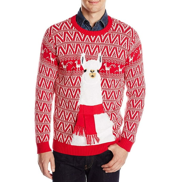 Blizzard Sweaters - Mens Sweater Crewneck Llama Ugly Christmas 2XLT ...