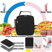 Lunch Box for Kids Boys Girls Men Women, Insulated Small Soft Cooler Lunch Bag Kit for School Work Picnic Travel - Reusable Portable lunchbox, Black