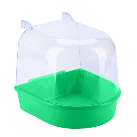 Bird Parrot Water Bath Box Bathtub For Parakeet Lovebird Bird Pet Cage Hanging Bowl Parakeet Birdbath