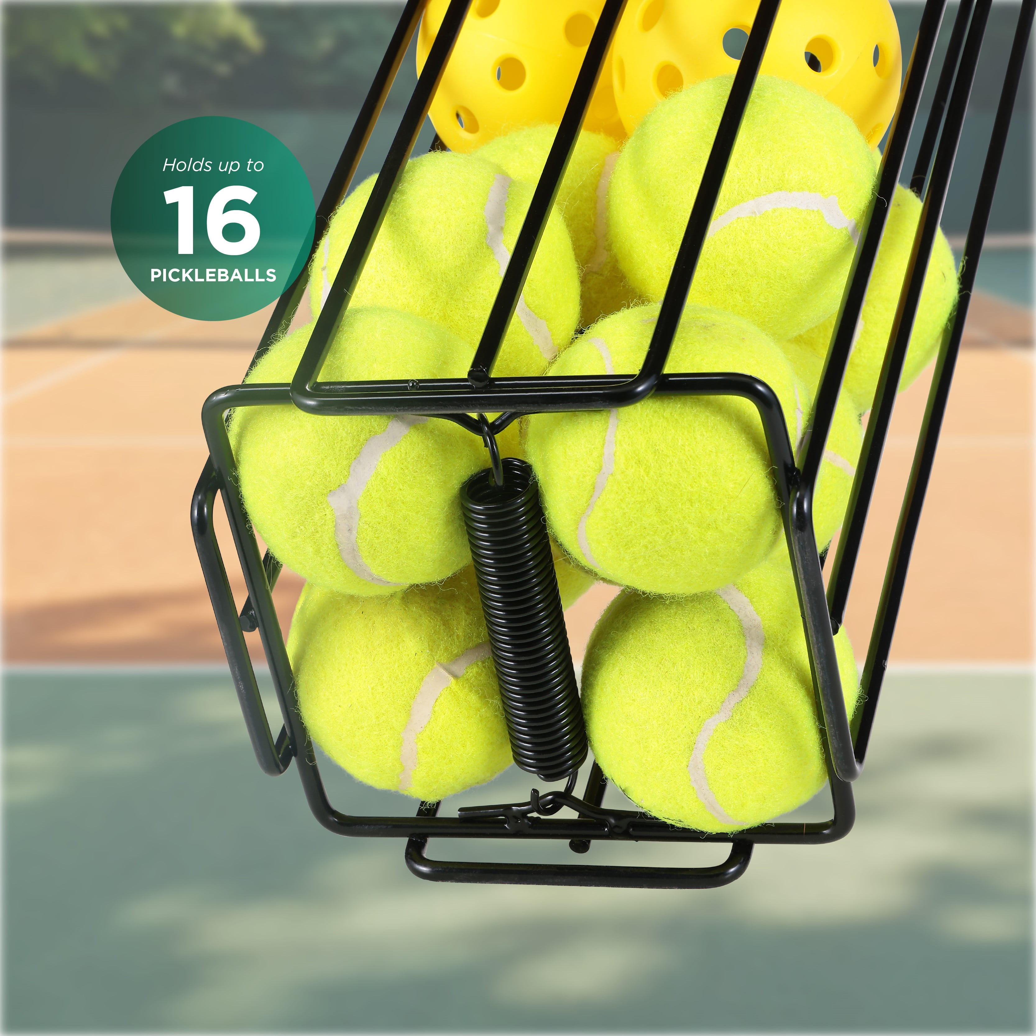 Prince Pickleball Ball Hopper with Non-Slip Handle, Portable Tennis & Padel Ball Collector (Holds Up to 16 Pickleballs)