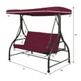 thumbnail image 3 of Topbuy 3 Person Porch Swing Hammock Bench Chair Outdoor with Canopy Red, 3 of 6